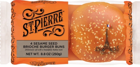 Sesame Seed Brioche Hamburger Buns
